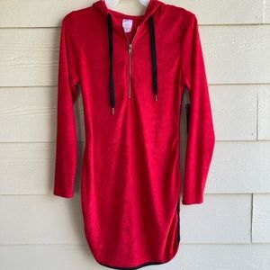 NWT No Boundaries Zip Front Hooded  Dress -Small